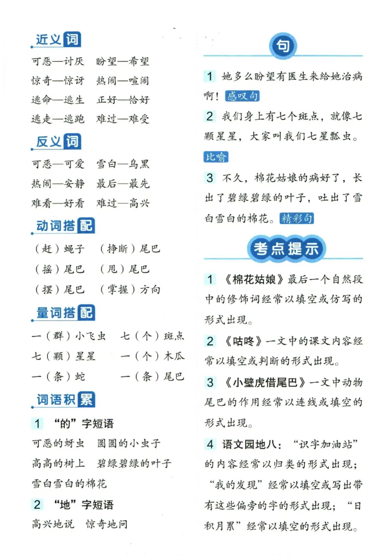 一（下）语文1-8单元重点总结_一年级上下册资料_小学一年级学习资料-25年更新版_1-02、小学一年级语文下册_3-6-2-1、复习、知识点、归纳汇总_部编（人教）版