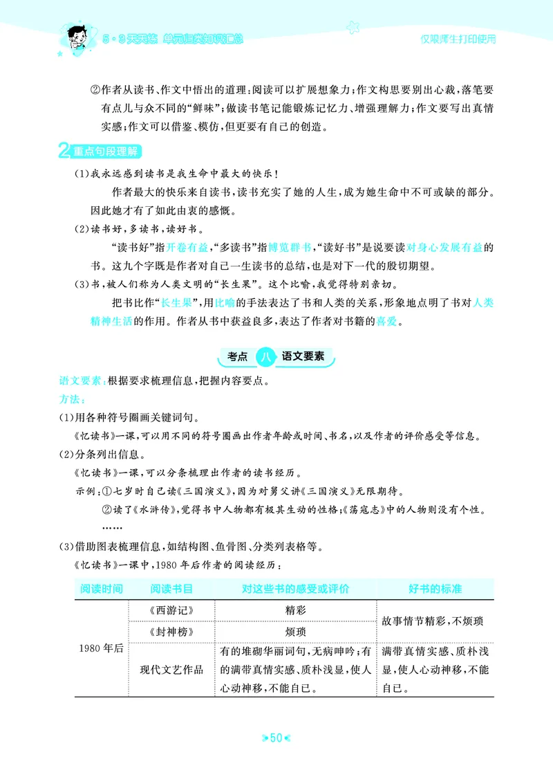 25秋统编版语文五年级上册单元归类知识汇总_25秋小学语数英习题试卷_语文_53单元归类知识汇总完整版语文25年上册
