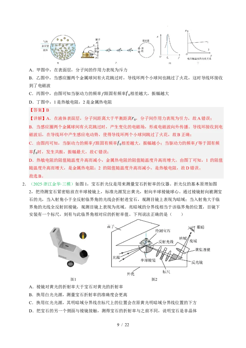 专题14热学（浙江专用）（解析版）_浙江物理高考真题分类汇编（2021-2025）_专题14热学（浙江专用）-五年（2021-2025）高考物理真题分类汇编
