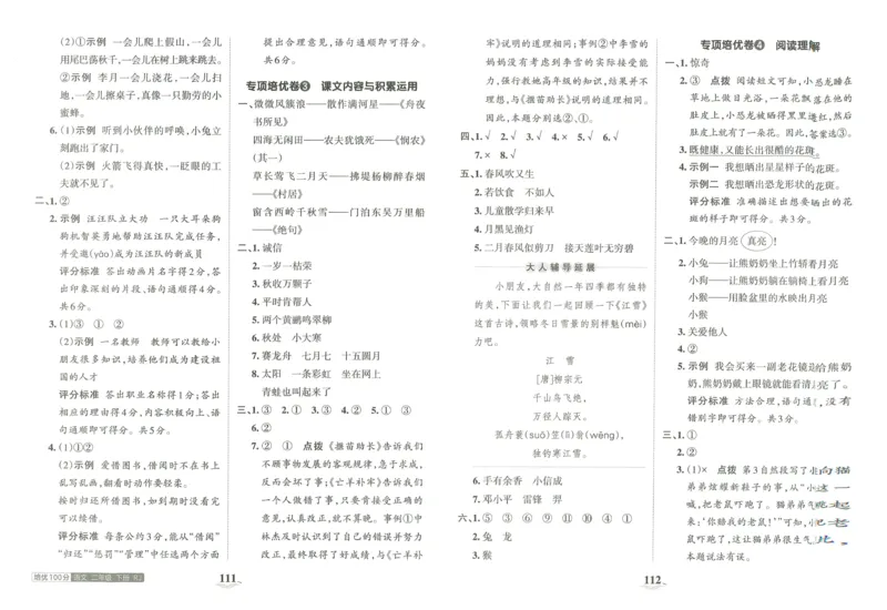 《王朝霞培优100分》23版语文2年级下册（RJ）_二年级上下册资料_小学二年级学习资料-25年更新版_2-02、小学二年级语文下册_2-2-2、练习题、作业、试题、试卷_电子册类