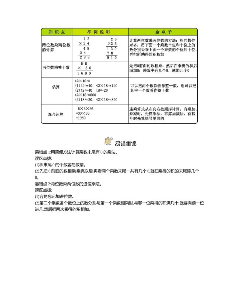 三年级（下册）冀教版数学全册重点知识点汇总_三年级上下册资料_三年级上语数英上下册学习资料_3-8-4、小学三年级数学下册_冀教版_1、知识点总结