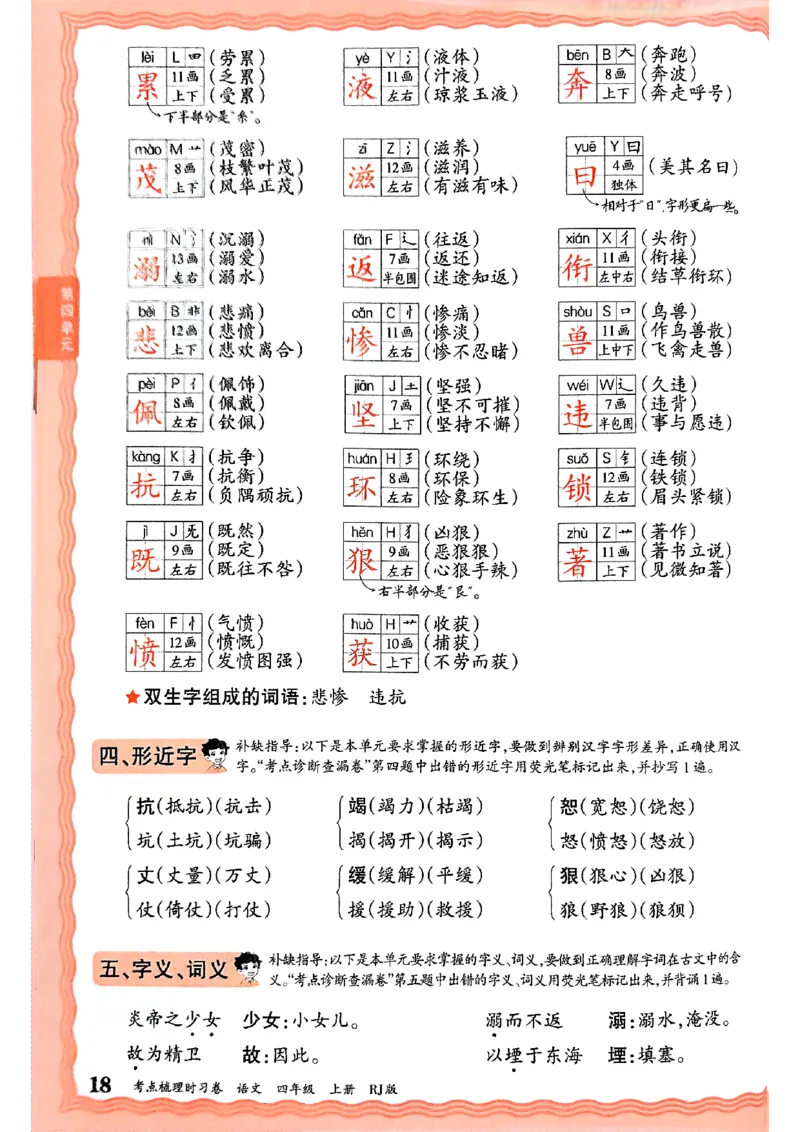 25秋四上语文人教版《王朝霞考点梳理时习卷》补缺手册_25秋小学语数英习题试卷_数学_人教版_人教版数学《王朝霞考点梳理时习卷》_四年语文上册《王朝霞考点梳理时习卷》25秋