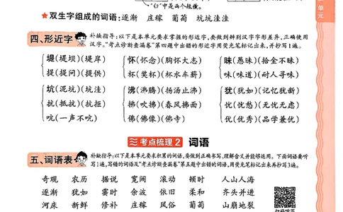 25秋四上语文人教版《王朝霞考点梳理时习卷》补缺手册_25秋小学语数英习题试卷_数学_人教版_人教版数学《王朝霞考点梳理时习卷》_四年语文上册《王朝霞考点梳理时习卷》25秋