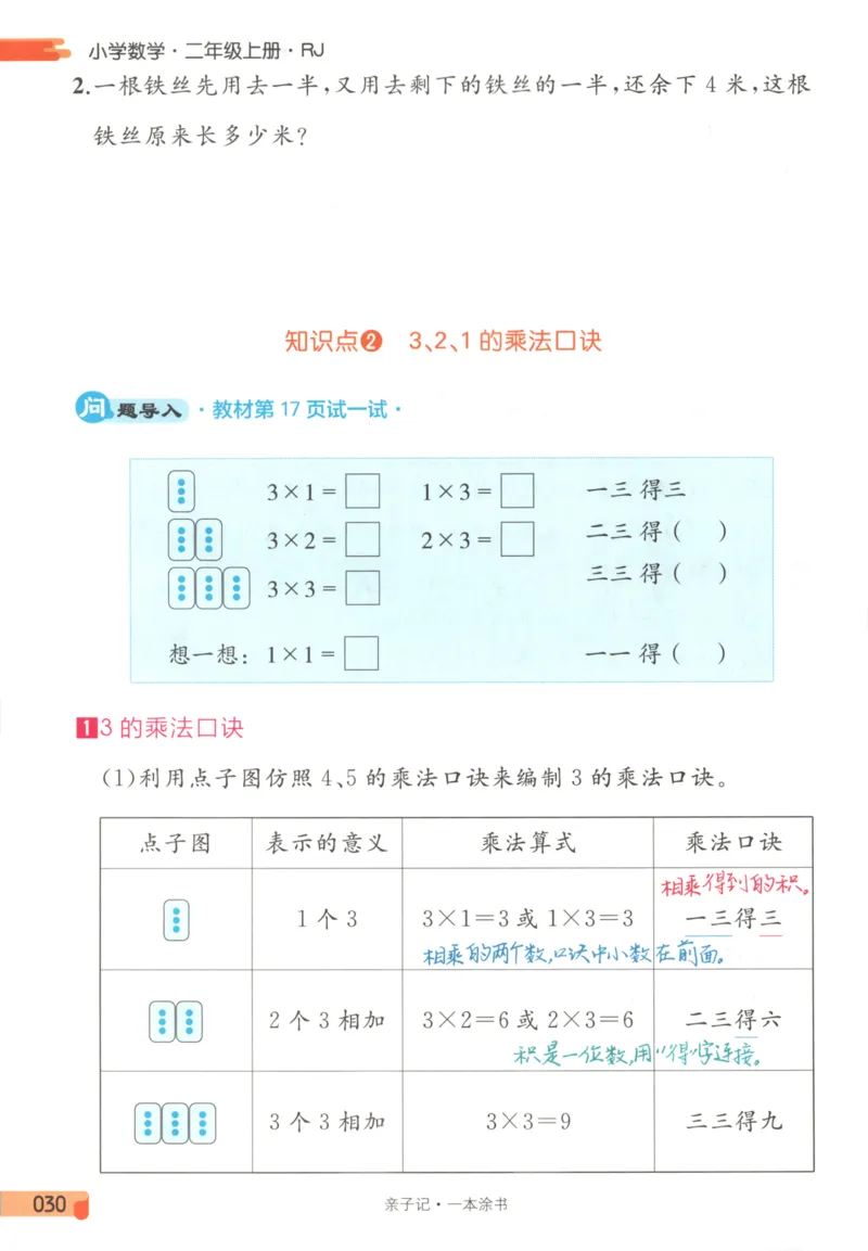 25秋《一本涂书》2年级上册数学人教版_25秋小学语数英习题试卷_数学_人教版_人教小学数学（一本涂书）1-6年级上册