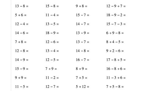 一（下）苏教版数学计算+应用_一年级上下册资料_小学一年级学习资料-25年更新版_1-04、小学一年级数学下册_1-4-2、练习题、作业、试题、试卷_苏教版_专项训练
