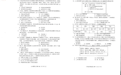 南沙区23-24学年九年级上学期期末历史试题_广州九上月考+期中+期末+一模二模+中考真题_广州初中九上期末阶段试题（部分名校卷）