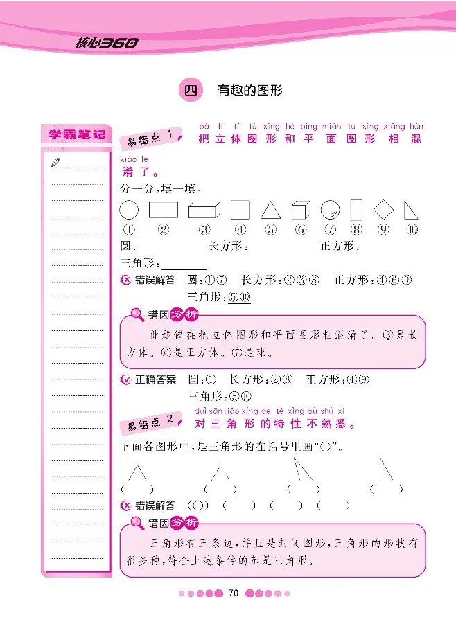 一（下）数学北师大BS版易错考点清单（核心课堂）_一年级上下册资料_小学一年级学习资料-25年更新版_1-04、小学一年级数学下册_1-4-1、复习、知识点、归纳汇总_北师大版