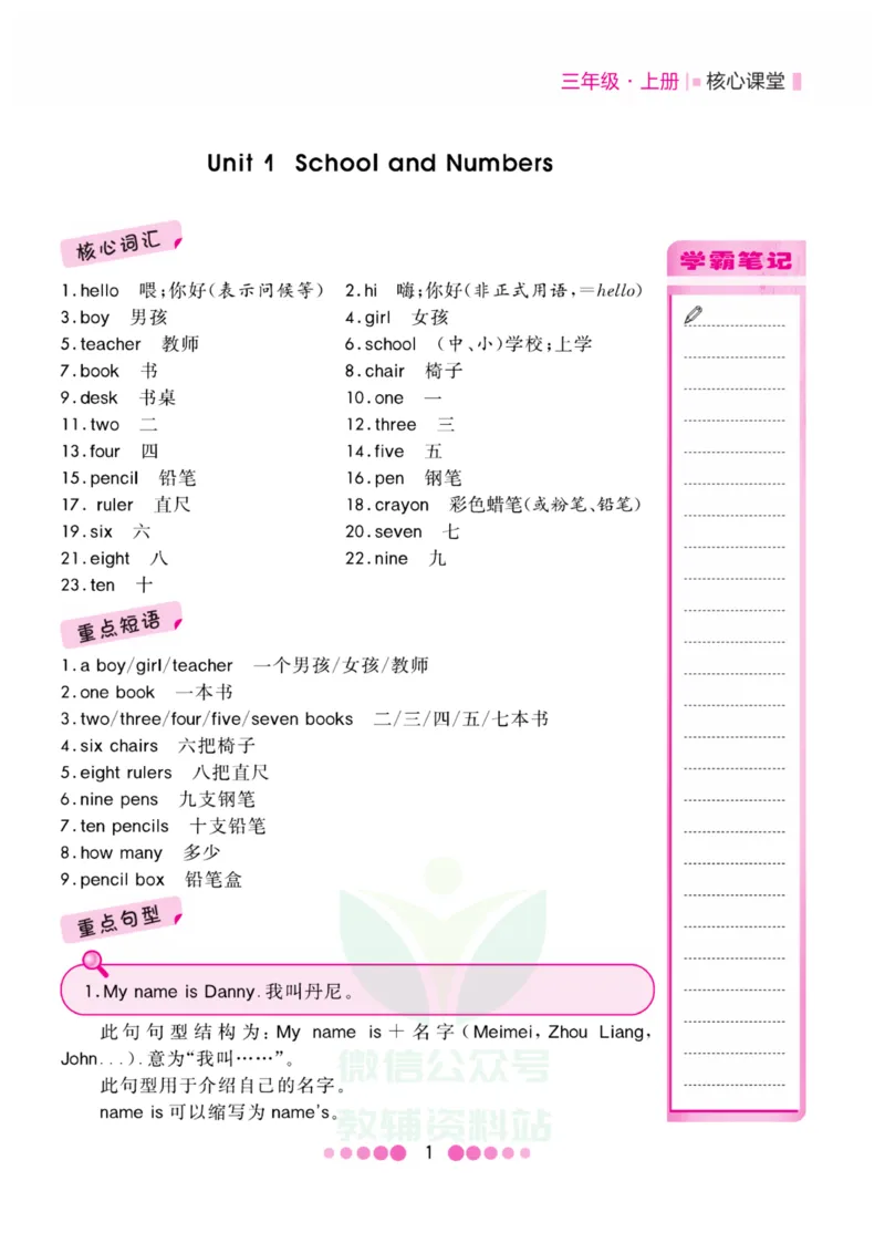 三年级上册英语冀教版知识清单_三年级上下册资料_三年级上语数英上下册学习资料_3-8-5、小学三年级英语上册_冀教版_1、知识点总结