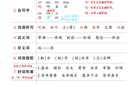 《状元语文笔记》（背记清单）语文1年级下册（RJ）_一年级上下册资料_小学一年级学习资料-25年更新版_1-02、小学一年级语文下册_3-6-2-2、练习题、作业、专项、试卷_部编（人教）版
