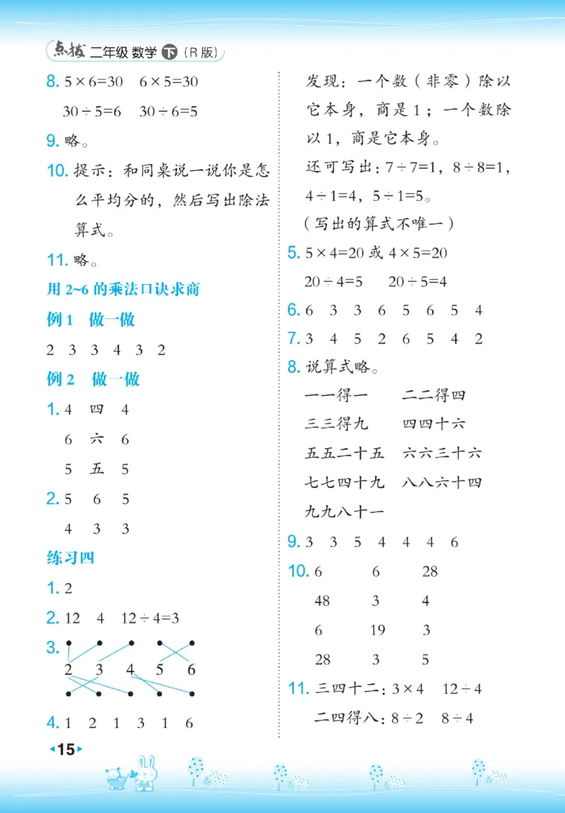 《点拨》数学2年级下册（RJ）_二年级上下册资料_小学二年级学习资料-25年更新版_2-04、小学二年级数学下册_2-4-2、练习题、作业、试题、试卷_人教版_电子册类