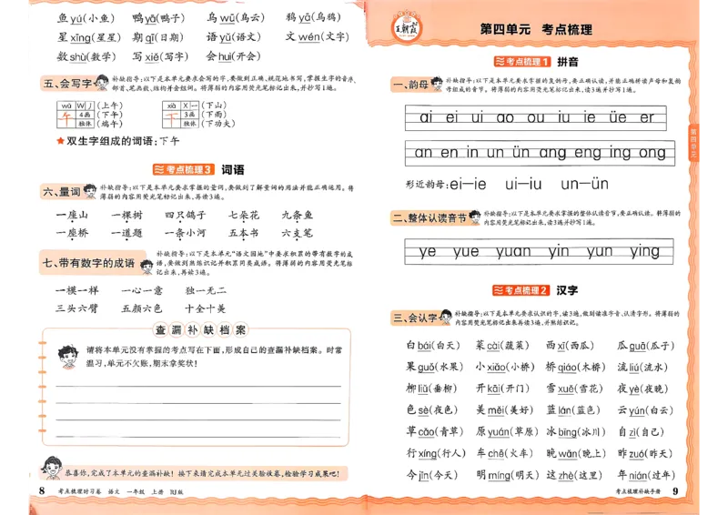 25秋一上语文实习手册和答案_25秋小学语数英习题试卷_数学_人教版_人教版数学《王朝霞考点梳理时习卷》_一年语文上册《王朝霞考点梳理时习卷》25秋(1)