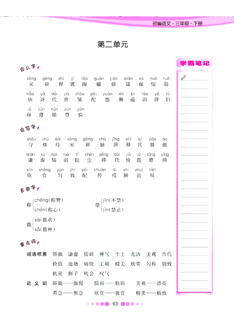 三年级下册-语文核心课堂知识清单_三年级上下册资料_小学三年级学习资料-25年更新版_3-02、小学三年级语文下册_3-2-1、学习资料、复习、知识点、归纳汇总