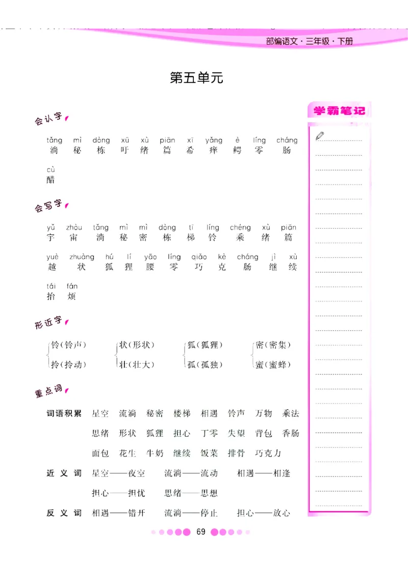 三年级下册-语文核心课堂知识清单_三年级上下册资料_小学三年级学习资料-25年更新版_3-02、小学三年级语文下册_3-2-1、学习资料、复习、知识点、归纳汇总