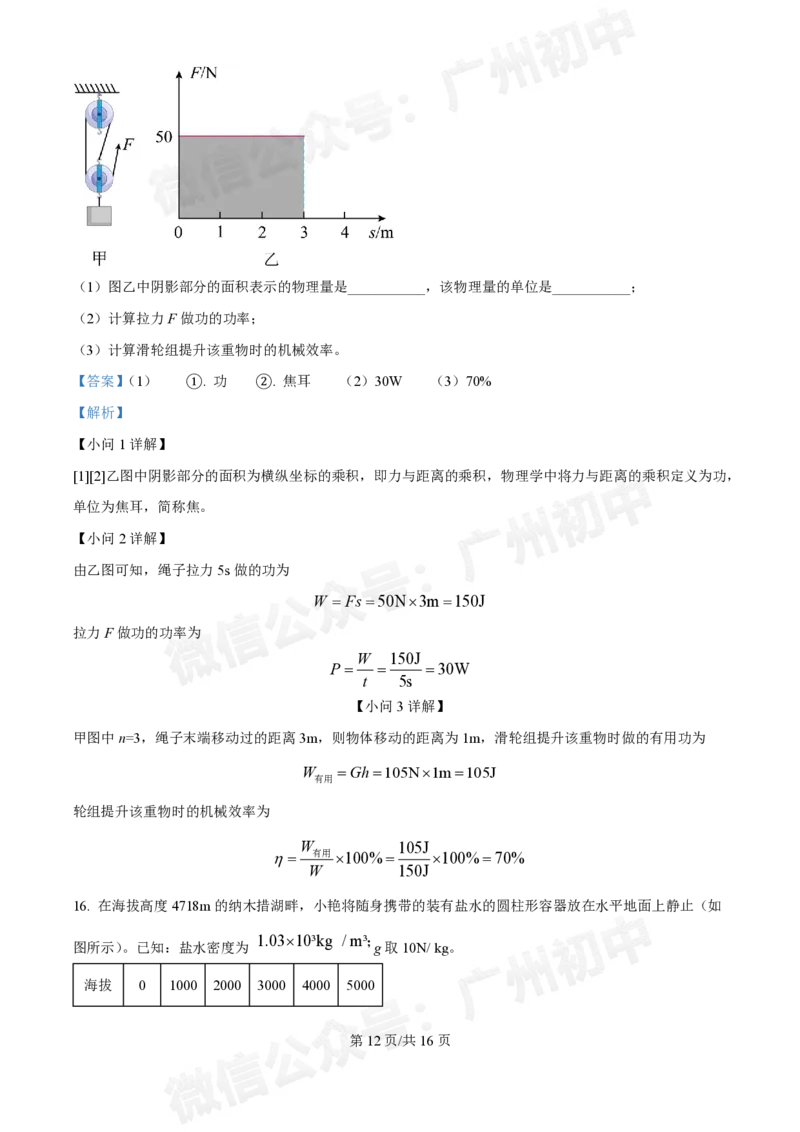 华侨外国语中学2024-2025学年九年级第一次物理试题（答案解析）_广州九上月考+期中+期末+一模二模+中考真题_九上月考_初三上十月考