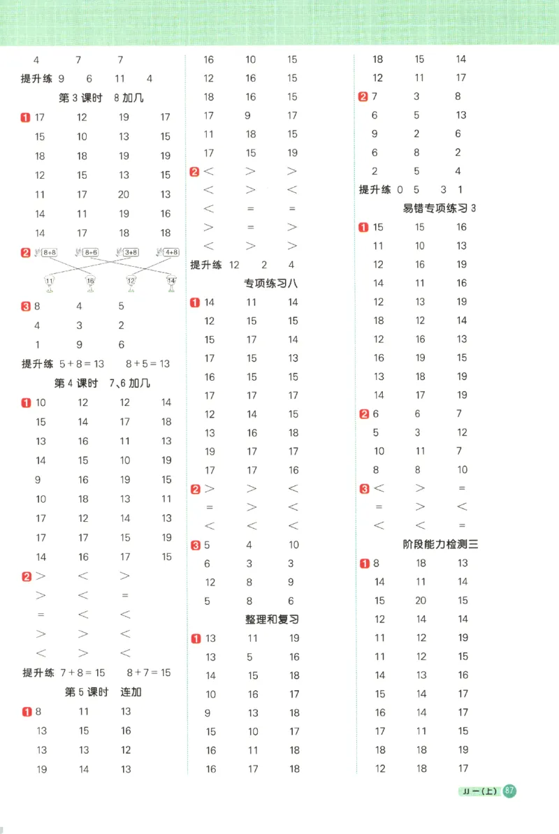 25秋《阳光同学计算小达人》1年级上册冀教版_25秋小学语数英习题试卷_数学_冀教版_25秋阳光同学计算小达人数学冀教版1-6