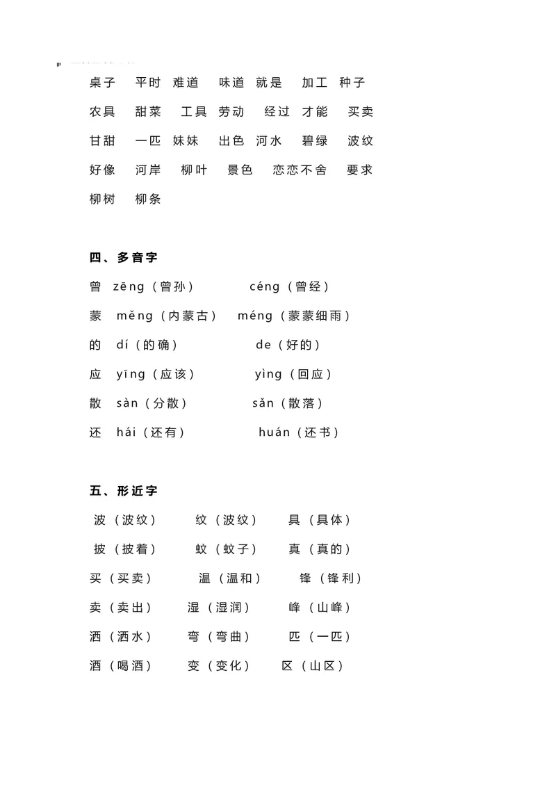 二年级下册语文部编版知识要点汇总_二年级上下册资料_小学二年级学习资料-25年更新版_2-02、小学二年级语文下册_2-2-1、复习、知识点、归纳汇总