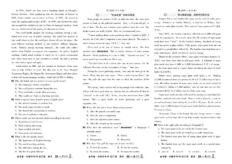 2026《中考英语45套》安徽_45套中招_2026《中考英语45套》安徽