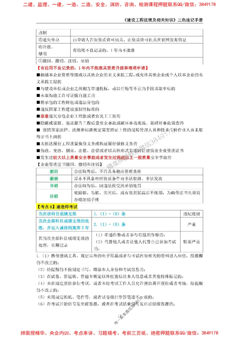 2025年一级建造师《建设工程法规及相关知识》三色速记手册_2026年一建法规_2025年一建法规SVIP_01-精华文档✿电子教材✿历年真题_26-法规《三色速记手册》SMR推荐