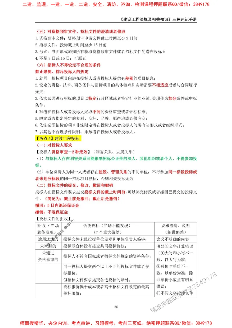 2025年一级建造师《建设工程法规及相关知识》三色速记手册_2026年一建法规_2025年一建法规SVIP_01-精华文档✿电子教材✿历年真题_26-法规《三色速记手册》SMR推荐