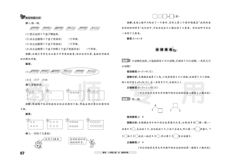 《考前梳理》数学1年级上册（RJ）_一年级上下册资料_小学一年级学习资料-25年更新版_1-03、小学一年级数学上册_人教版_10、电子书籍