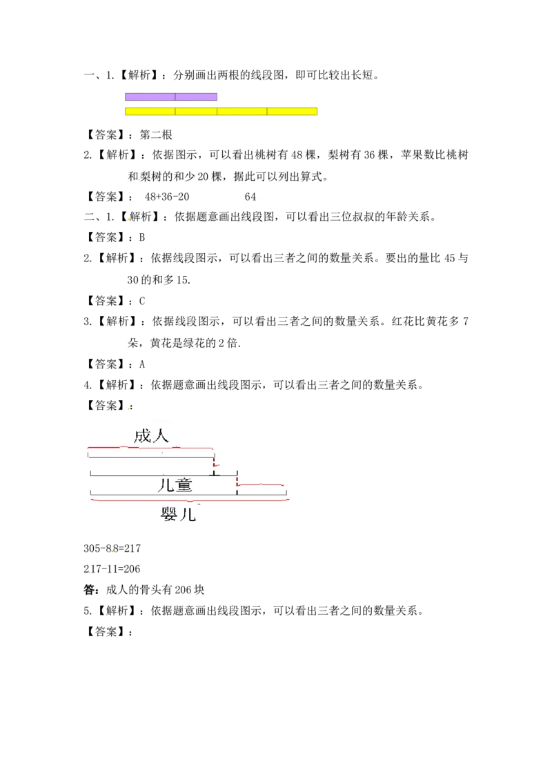 三年级上册数学一课一练-5.2画线段图解决问题-苏教版_三年级上下册资料_三年级上语数英上下册学习资料_3-8-3、小学三年级数学上册_苏教版_2、同步练习