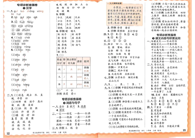 25秋二上语文考点梳理手册和答案_25秋小学语数英习题试卷_数学_人教版_人教版数学《王朝霞考点梳理时习卷》_二年语文上册《王朝霞考点梳理时习卷》25秋(1)