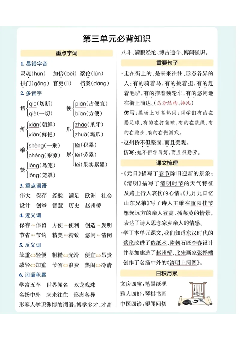 三（下）语文1-8单元必背知识.(1)_三年级上下册资料_小学三年级学习资料-25年更新版_3-02、小学三年级语文下册_3-2-1、学习资料、复习、知识点、归纳汇总_语文知识点（归类汇总）