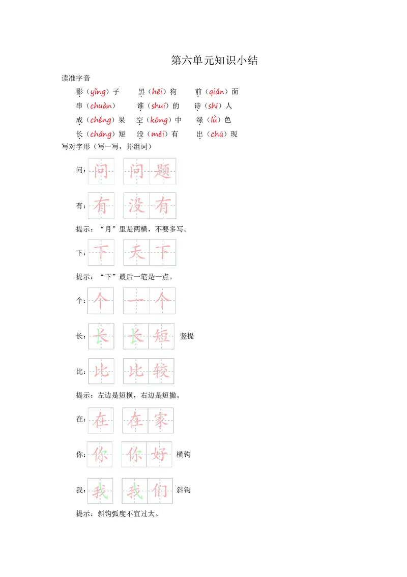一年级上册语文部编版知识要点_一年级上下册资料_小学一年级学习资料-25年更新版_1-01、小学一年级语文上册_01、知识汇总