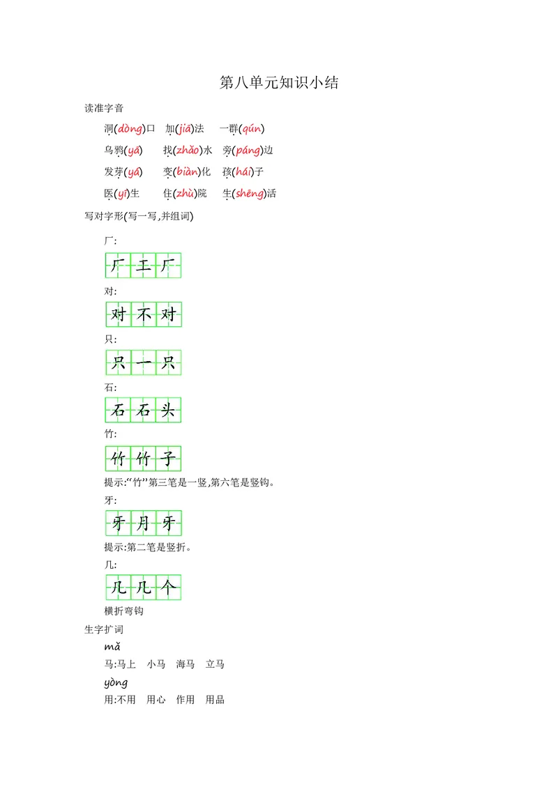一年级上册语文部编版知识要点_一年级上下册资料_小学一年级学习资料-25年更新版_1-01、小学一年级语文上册_01、知识汇总