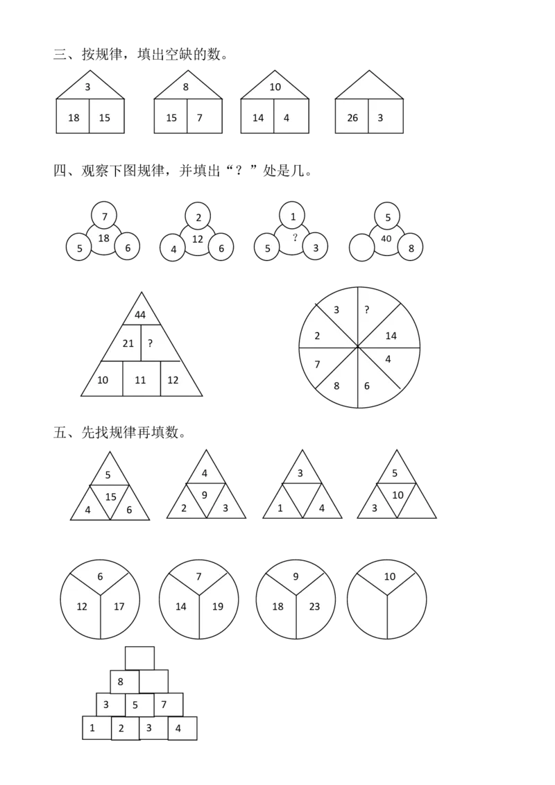 一年级数学上册期末复习-八大专题_一年级上下册资料_一年级上册小红书同款资料_数学