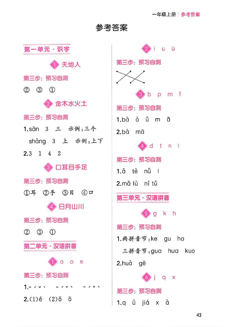 一本课本预习笔记一年级_25秋《一本预习笔记》语数外，人教，北师1-6上_25秋《一本预习笔记》语文1-6_一年级预习笔记语文
