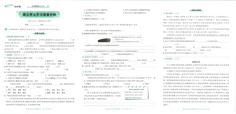 25秋《黄冈小状元达标卷》5年级上册语文_25秋小学语数英习题试卷_语文_25秋《黄冈小状元达标卷》1-6年级上册语文(1)