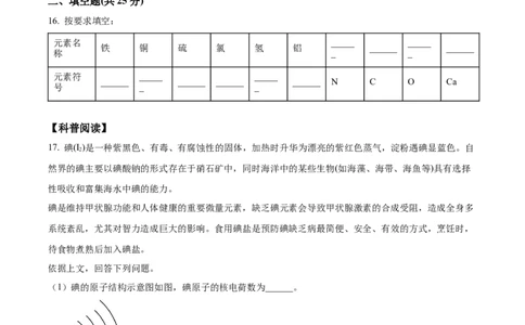 广州市执信中学2024--2025学年九年级上学期第一学段适应性练习化学试卷（原卷版）_广州九上月考+期中+期末+一模二模+中考真题_九上月考_初三化学月考卷与答案