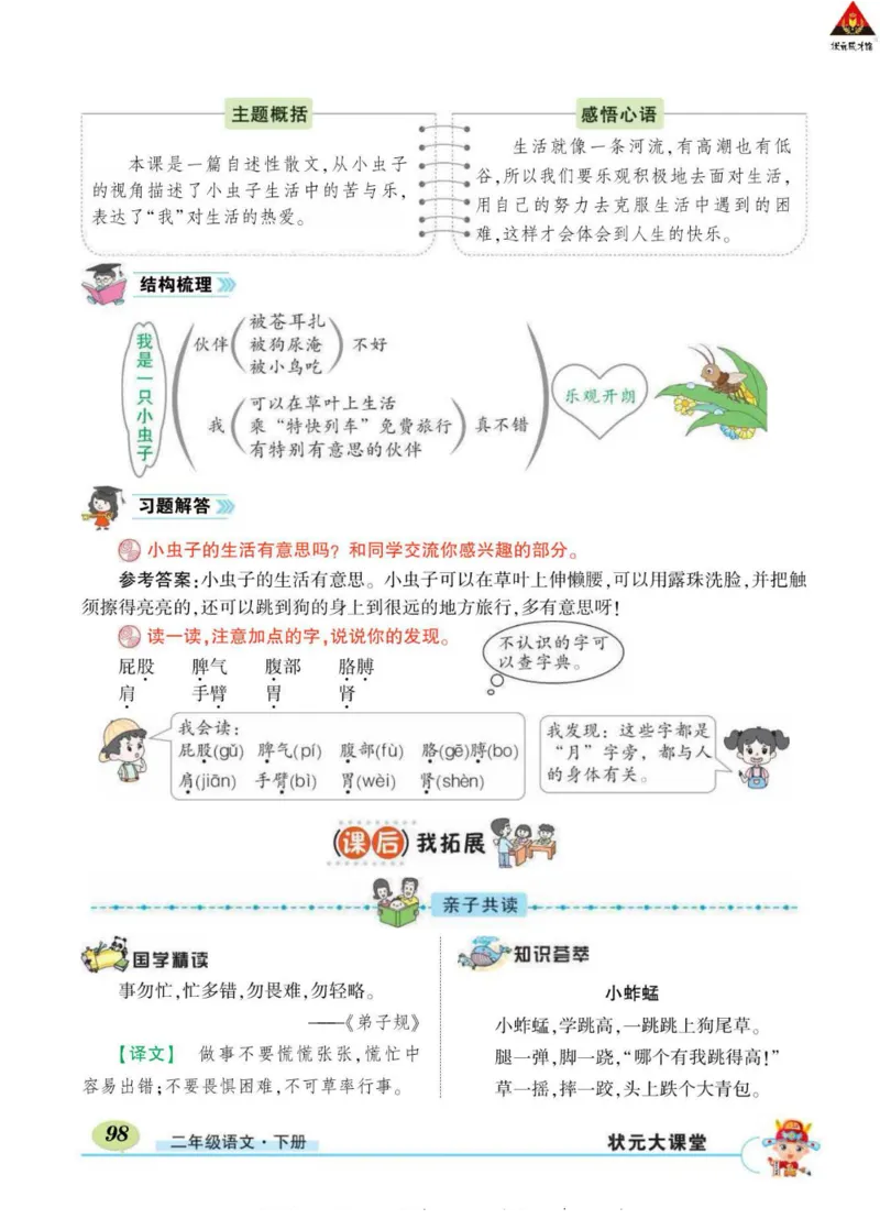 《状元大课堂》语文2年级下册（RJ）_二年级上下册资料_小学二年级学习资料-25年更新版_2-02、小学二年级语文下册_2-2-2、练习题、作业、试题、试卷_电子册类