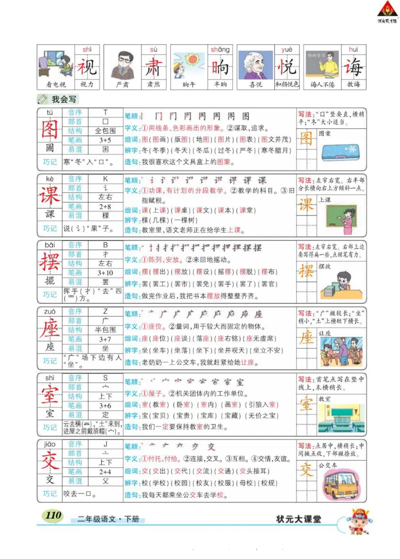 《状元大课堂》语文2年级下册（RJ）_二年级上下册资料_小学二年级学习资料-25年更新版_2-02、小学二年级语文下册_2-2-2、练习题、作业、试题、试卷_电子册类