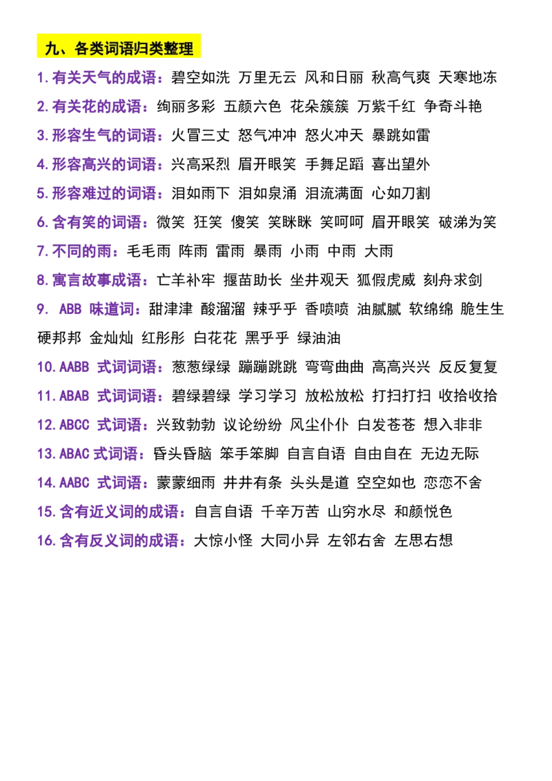 二年级语文下册知识点归纳总复习_二年级上下册资料_二年级语数英上下册学习资料_3-7-2、小学二年级语文下册_统编、部编、人教（语文全国统一只有一个版）_1、知识点总结_期末总复习