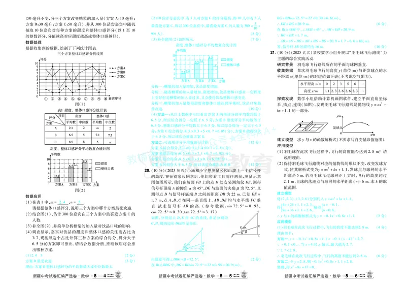 2026《中考数学45套》新疆答案_2026《中考》数学、英语、物理+化学安徽、河北、河南、山西、辽宁、湖北_2026《中考数学45套》全国地方版_答案版