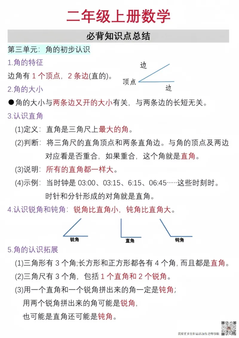 二上数学公式打印_一年级上下册资料_一年级上册小红书同款资料_一年级(1)