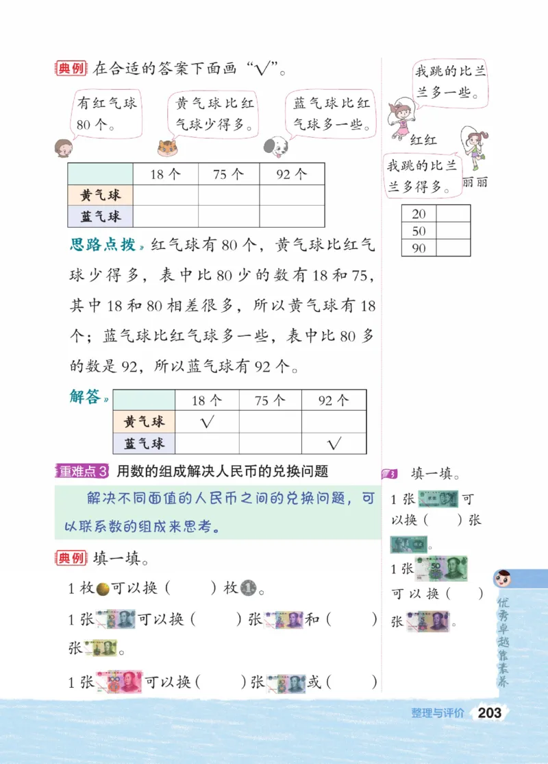 《点拨》23春数学1年级下册（JJ）_一年级上下册资料_小学一年级学习资料-25年更新版_1-04、小学一年级数学下册_1-4-2、练习题、作业、试题、试卷_冀教版_电子册类