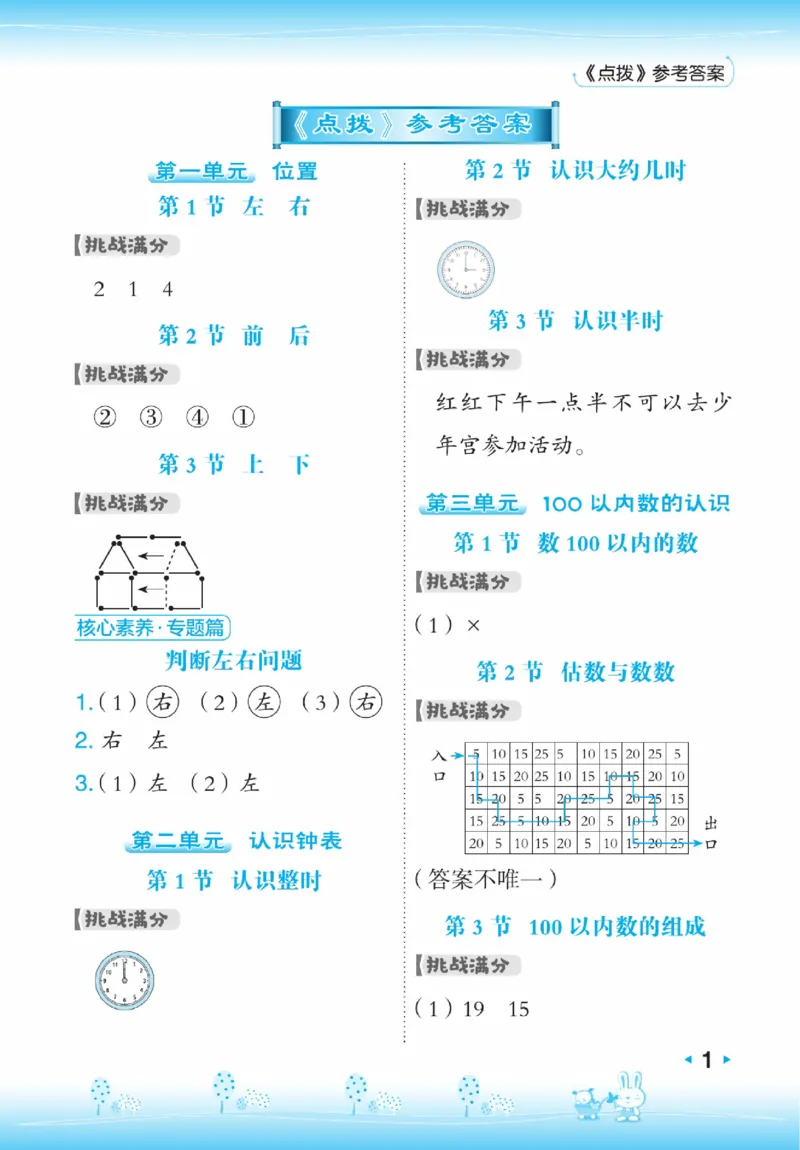 《点拨》23春数学1年级下册（JJ）_一年级上下册资料_小学一年级学习资料-25年更新版_1-04、小学一年级数学下册_1-4-2、练习题、作业、试题、试卷_冀教版_电子册类