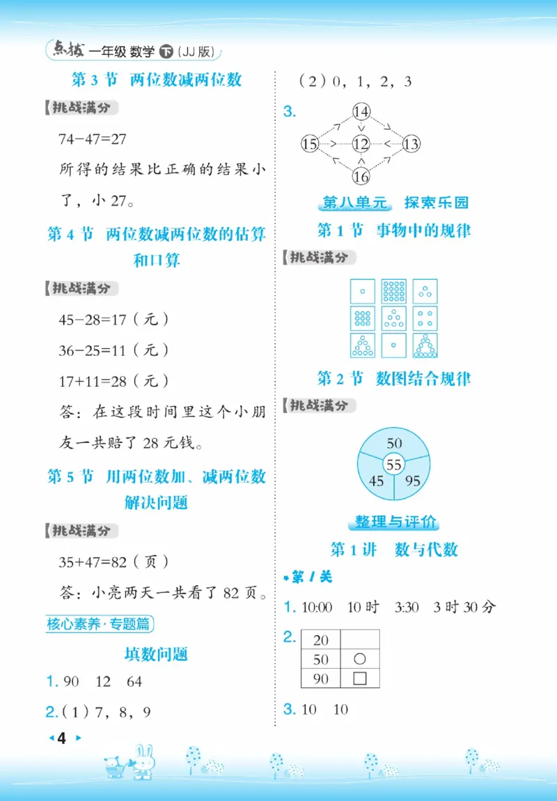 《点拨》23春数学1年级下册（JJ）_一年级上下册资料_小学一年级学习资料-25年更新版_1-04、小学一年级数学下册_1-4-2、练习题、作业、试题、试卷_冀教版_电子册类