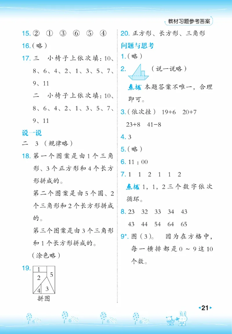 《点拨》23春数学1年级下册（JJ）_一年级上下册资料_小学一年级学习资料-25年更新版_1-04、小学一年级数学下册_1-4-2、练习题、作业、试题、试卷_冀教版_电子册类