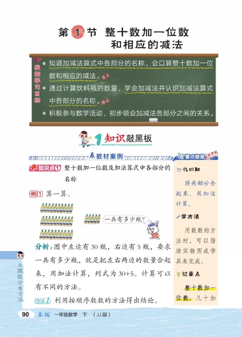 《点拨》23春数学1年级下册（JJ）_一年级上下册资料_小学一年级学习资料-25年更新版_1-04、小学一年级数学下册_1-4-2、练习题、作业、试题、试卷_冀教版_电子册类
