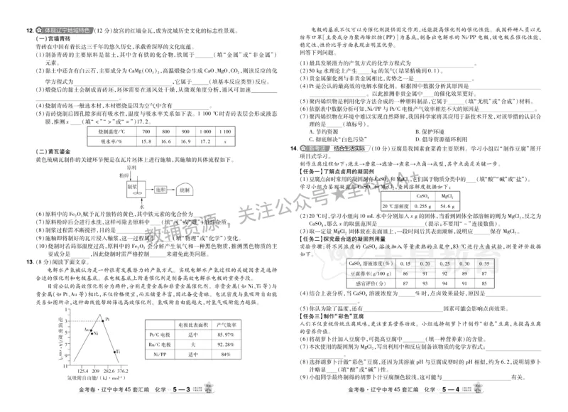 2026《中考化学45套》辽宁_2026《中考》数学、英语、物理+化学安徽、河北、河南、山西、辽宁、湖北_2026《中考化学45套》