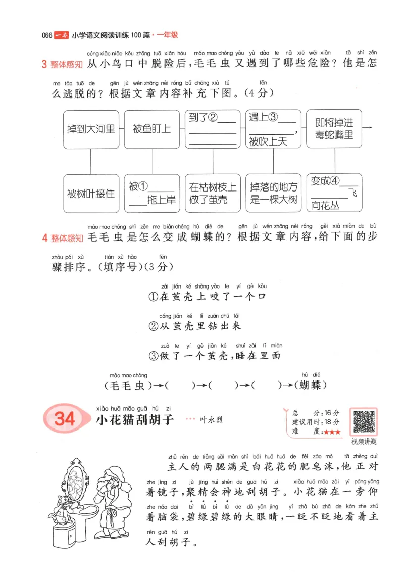 一年级25版《一本小学语文阅读训练100篇（第12版）》_25秋小学语数英习题试卷_语文_1-6年级25版《一本小学语文阅读训练100篇（第12版）》