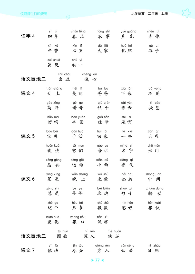25秋统编版语文二年级上册单元归类知识汇总_25秋小学语数英习题试卷_语文_53单元归类知识汇总完整版语文25年上册