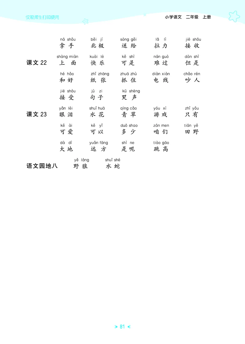 25秋统编版语文二年级上册单元归类知识汇总_25秋小学语数英习题试卷_语文_53单元归类知识汇总完整版语文25年上册