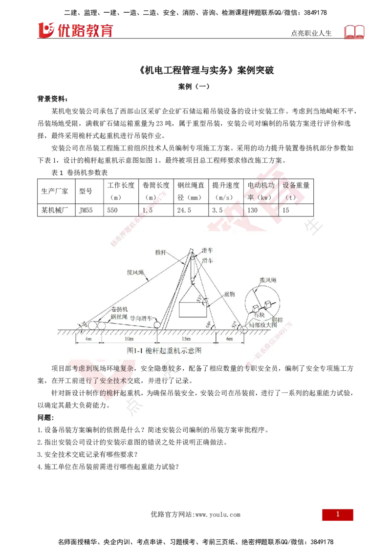 25年一建《机电实务》案例突破讲义打印版_2026年一级建造师_2026年一建机电_2025年一建机电SVIP_04-冲刺串讲✿考点强化✿小灶集训_09-机电《案例突破班》王老师YL_讲义