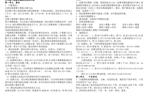 三（下）数学知识点总结苏教版_三年级上下册资料_小学三年级学习资料-25年更新版_3-04、小学三年级数学下册_3-4-1、复习、知识点、归纳汇总_苏教版