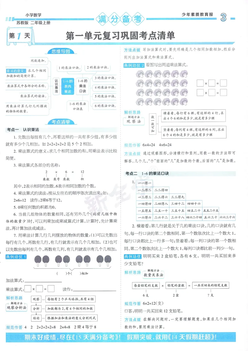 25秋15天满分备考苏教数学2上_25秋小学语数英习题试卷_数学_苏教版
